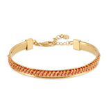 Red Weaved Cuff Bracelet
