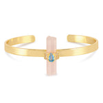 Assya London Astra Rose Quartz and Blue Topaz Cuff