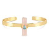 Assya London Astra Rose Quartz and Blue Topaz Cuff