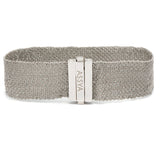 Silver & Grey Silk 2cm Weaved Bracelet