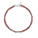 Silver & Burgundy Friendship Bracelet