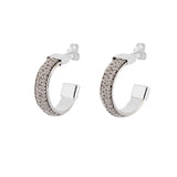 Silver Weaved Hoop Earrings