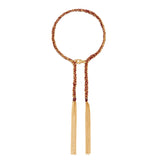 Gold & Burgundy Tassel Bracelet