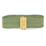Gold & Turquoise Silk 2cm Weaved Bracelet