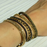Black Weaved Cuff Bracelet
