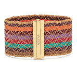 Gold & Multicolour Silk Striped Cuff