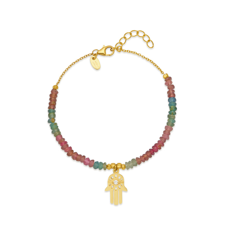 Tourmaline Hamsa Bracelet