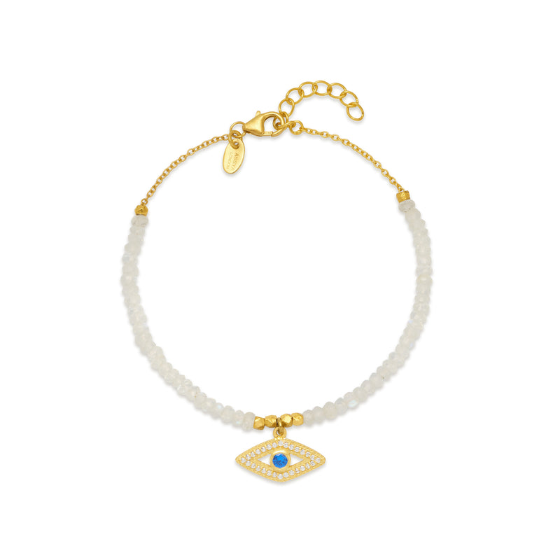 Moonstone Evil Eye Bracelet