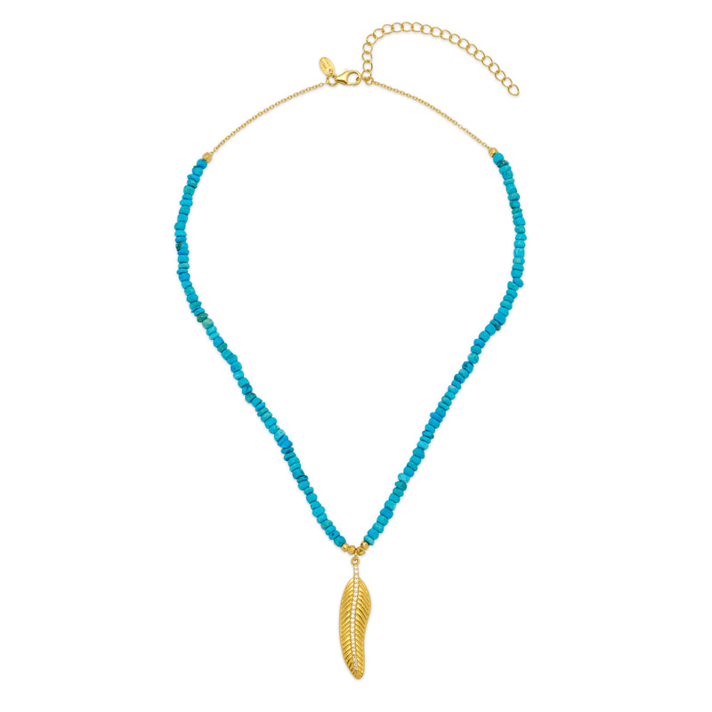 Turquoise Feather Necklace