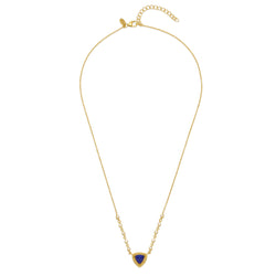 Gold & Lapis Lazuli Pyramid Charm Necklace