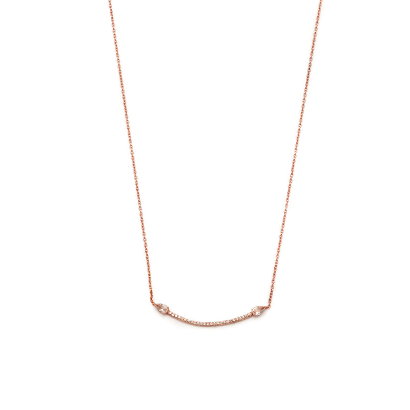 Rose Gold with White Diamonds & Morganite Eclipse Necklace