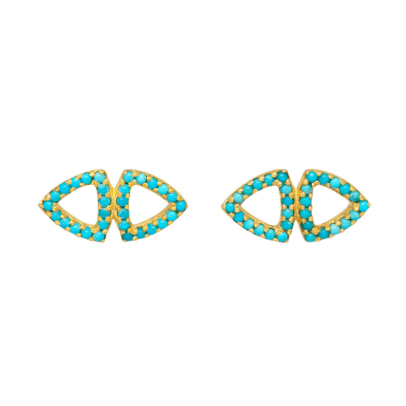 Gold & Turquoise Mia Stud Earrings