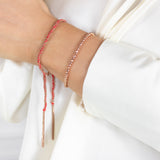Rose Gold & Emerald Green Tassel Bracelet