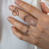Rose Gold & Blue Topaz Moonlight Pendant