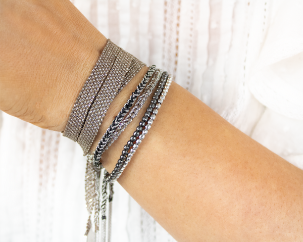 Rhodium Disco Bracelet