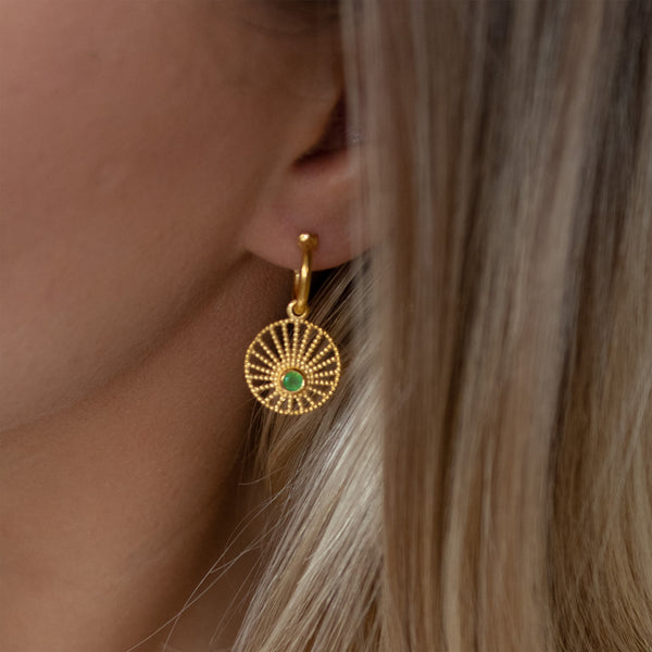 Gold & Chrysoprase Sunlight Hoops