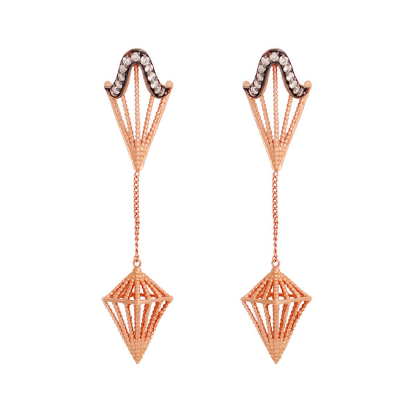Rose Gold & Diamond Arrow Earrings