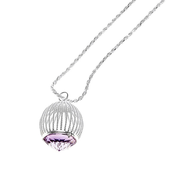 Silver & Amethyst Cage Pendant