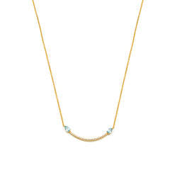 Gold with Blue Topaz & Zircon Eclipse Necklace