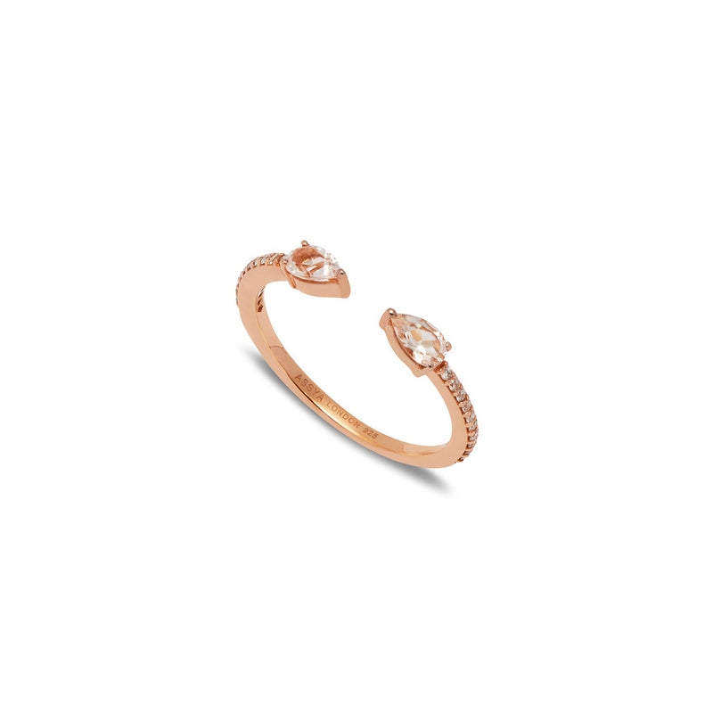 Rose Gold with White Diamonds & Pink Sapphire Eclipse Ring