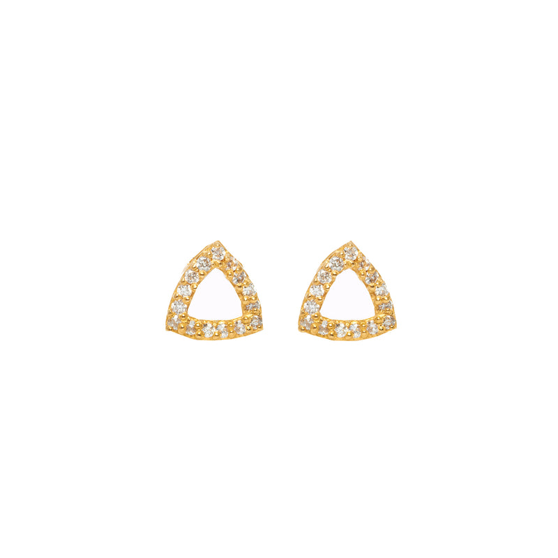 Gold & Zircon Elements Stud Earrings