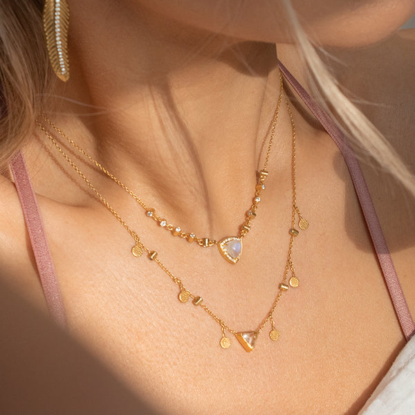 Gold & Zircon Sunset Necklace