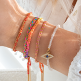 Gold & Rainbow Tassel Bracelet