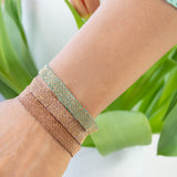 Gold & Burgundy Silk Weaved Bracelet