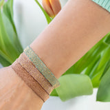 Rose Gold & Teal Silk Weaved Bracelet