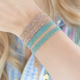 Silver Rainbow Silk Wrap Bracelet