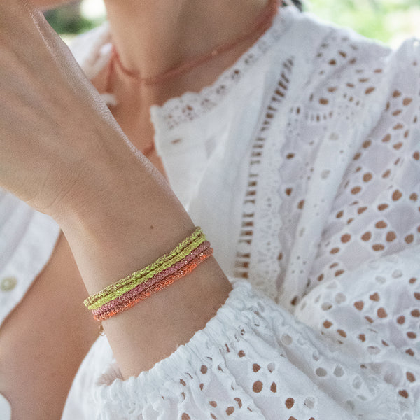 Rose Gold & Neon Yellow Friendship Bracelet