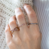 Gold, Rhodium & Brown Diamonds Oriental Cross Ring