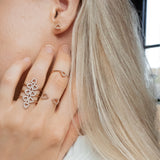 Gold & Grey Diamonds Elements Stud Earrings