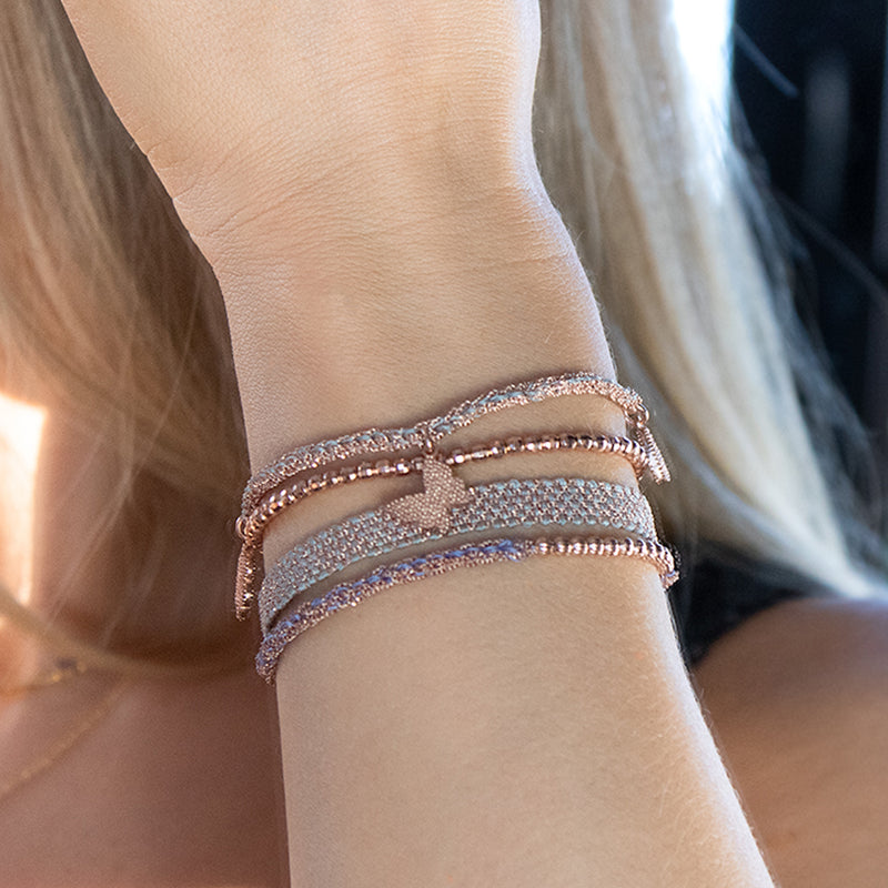 Rose Gold & Purple Disco Friendship Bracelet