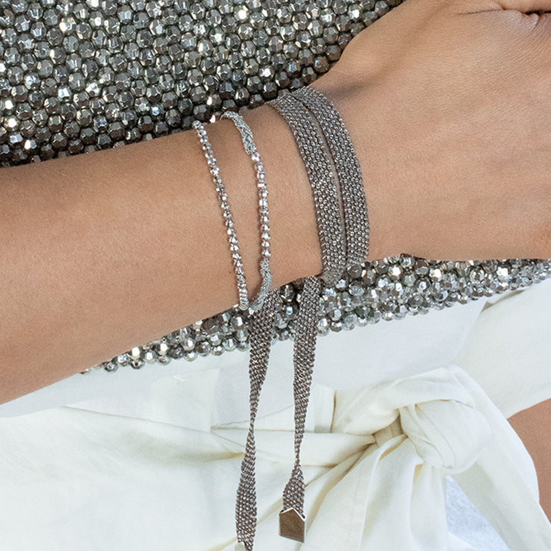 Silver & Grey Disco Friendship Bracelet