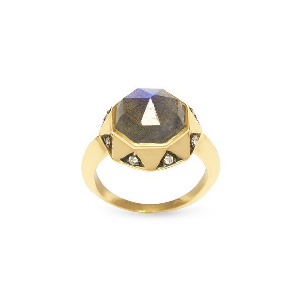 Gold & Labradorite Treasure Ring