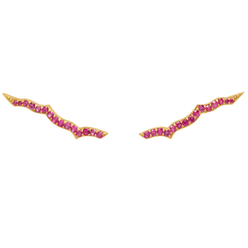Gold & Rubies Oriental Ear Sliders