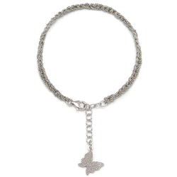 Silver & Grey Lea Bracelet