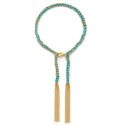 Gold & Turquoise Tassel Bracelet