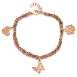 Rose Gold & Grey Charmed Bracelet