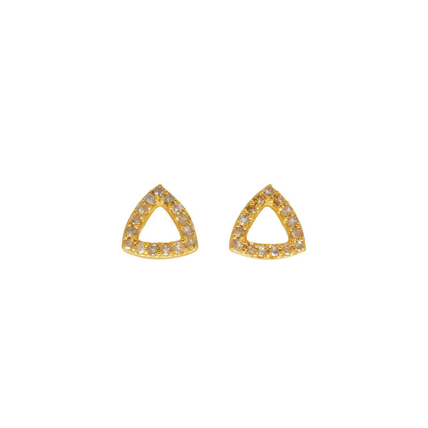 Gold & Grey Diamonds Elements Stud Earrings