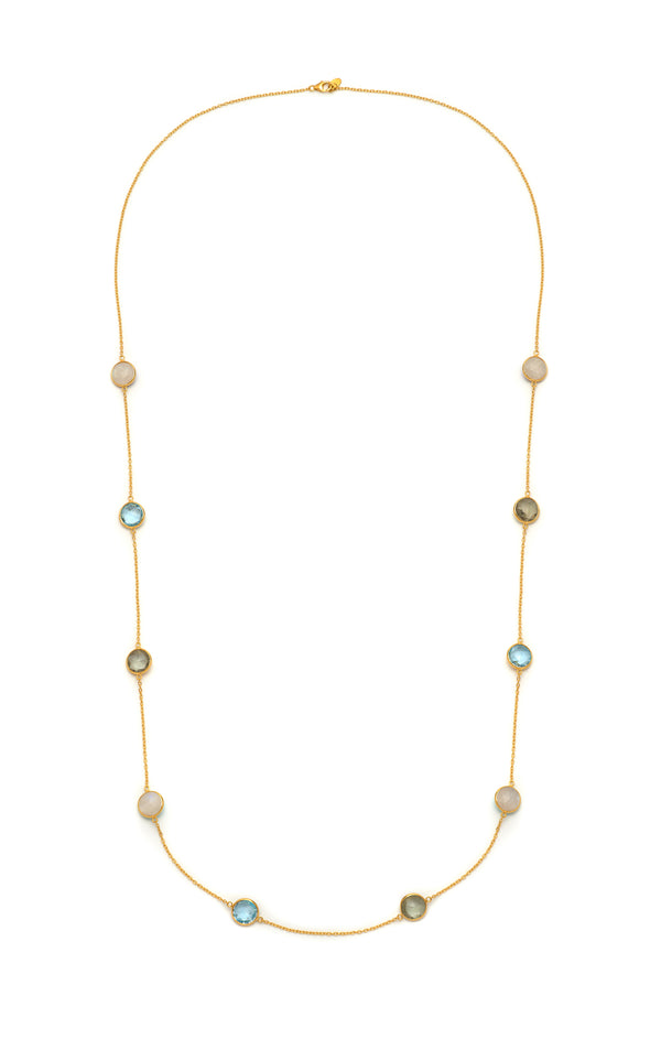 Gold & Multicolour Rocks Long Necklace