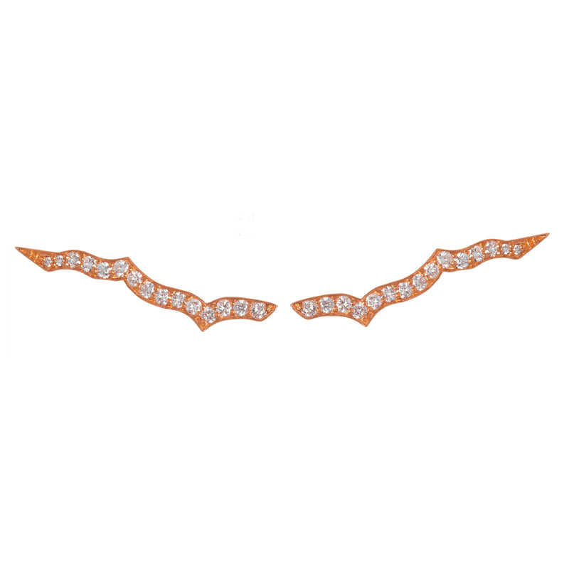 18ct Rose Gold & White Diamond Oriental Ear Sliders