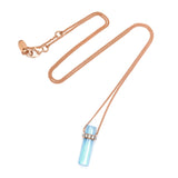 Blue Topaz & Diamond Crystal Necklace