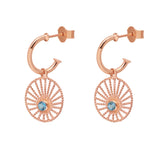 Rose Gold & Blue Topaz Sunlight Hoops