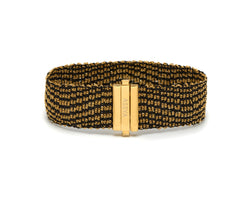 Gold & Black Silk Weaved Gatsby Bracelet
