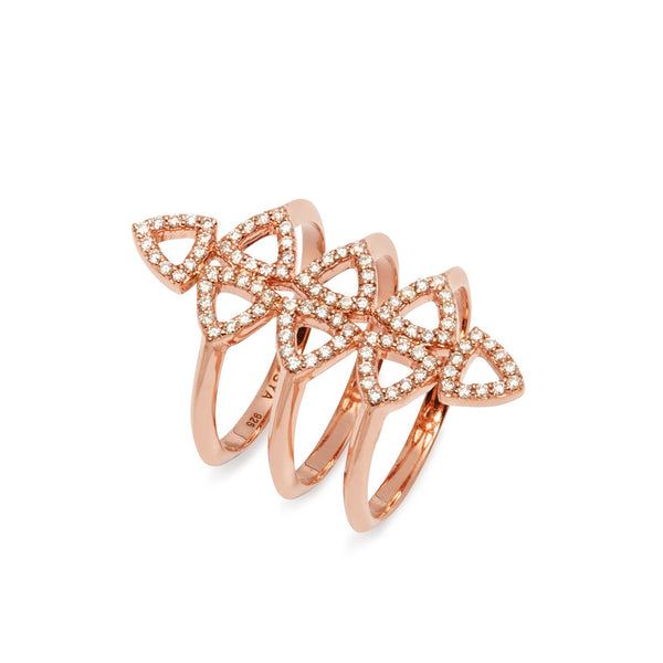 Rose Gold & Diamonds Elements Long Ring