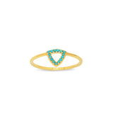 Gold & Turquoise Elements Triangle Ring