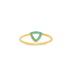 Gold & Turquoise Elements Triangle Ring