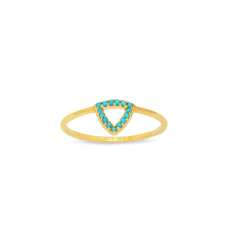 Gold & Turquoise Elements Triangle Ring